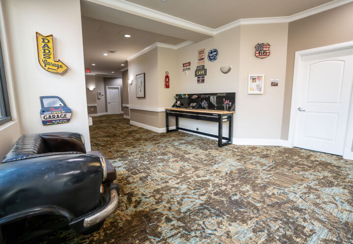 Hallway in a Memory Care Community Featuring Vintage Wall Decors Hallway in a Memory Care Community Featuring Vintage Wall Decors