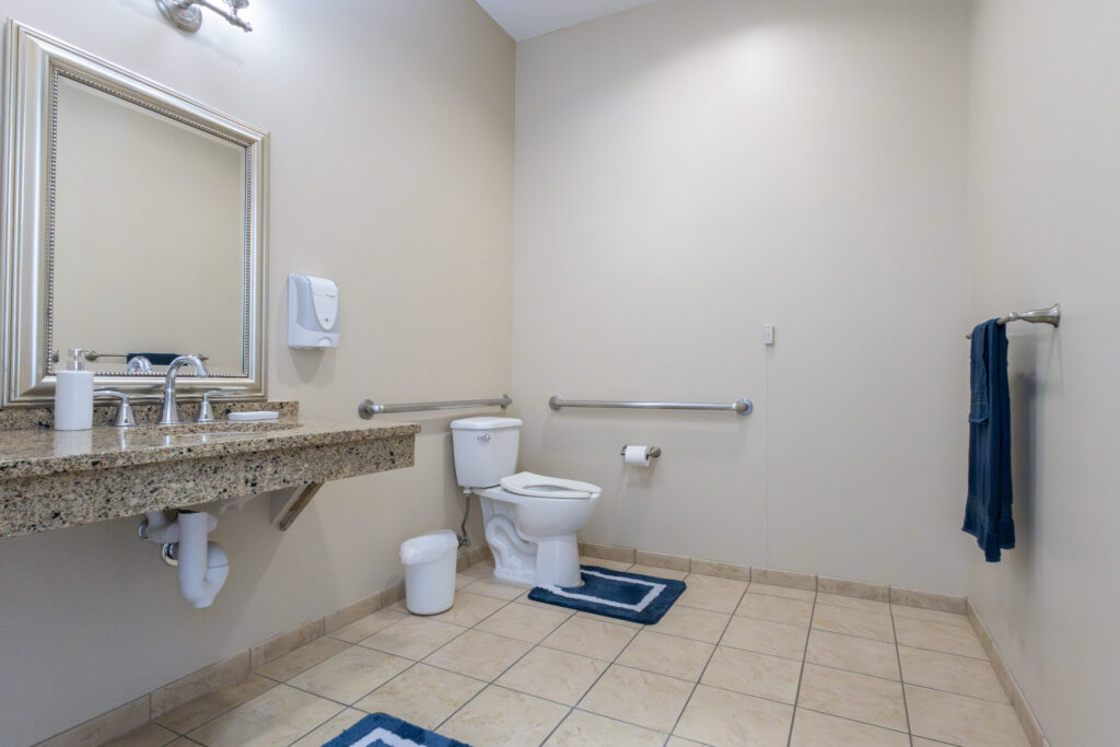 Accessible Bathroom with Grab Bars at Memory Care Homes
